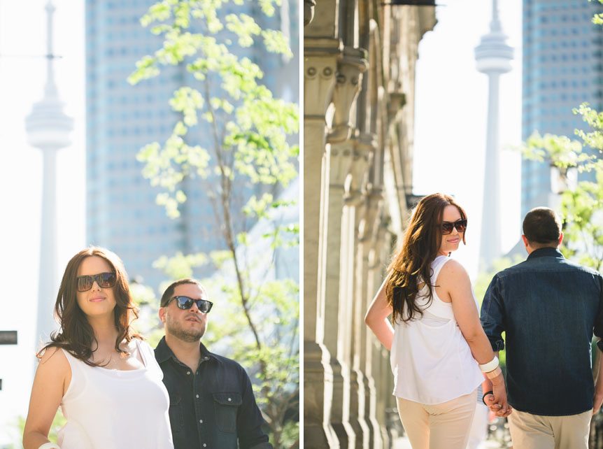 the CN tower in the background as photographed by Toronto wedding photojournalist
