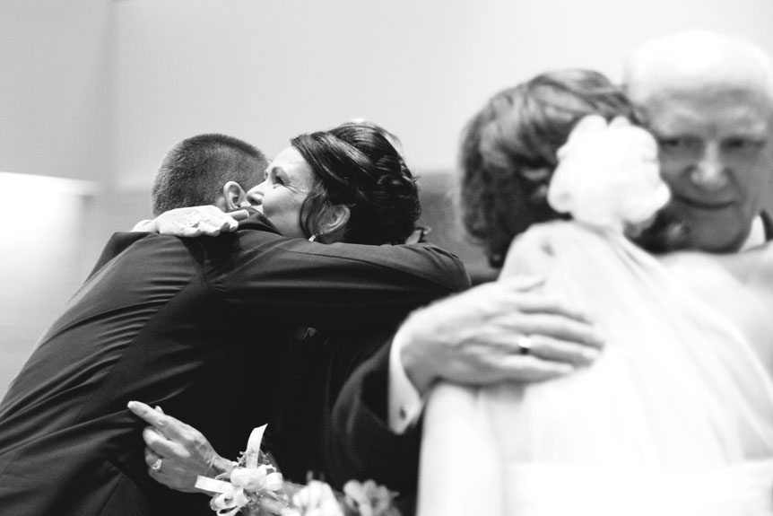 the bride and groom hugs their parents, a moment captured by Listowel wedding photographer.