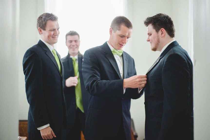 the groom gets ready with his brothers photographed by Listowel wedding photographer.