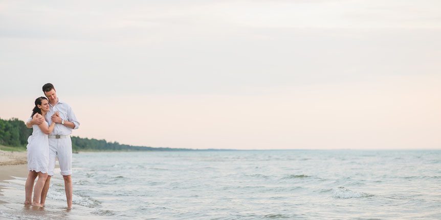 Beach engagement session in Grand Bend, Ontario