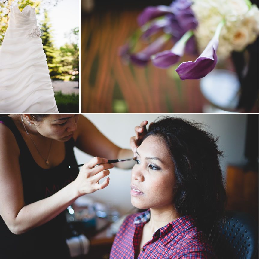 Toronto documentary wedding photographer captures the bride as she got ready in her hotel room.