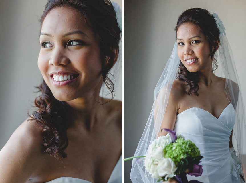 Toronto documentary wedding photographer shoots a bridal portrait before their Liuna Gardens wedding ceremony