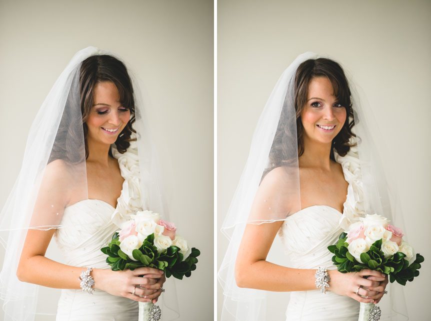 Portrait of a beautiful bride in Toronto by Newmarket Wedding Photographer.