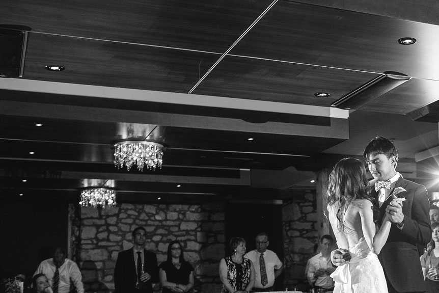 The first dance of the bride and groom at a Cambridge Mill wedding as captured by Cambridge Documentary Wedding Photographer.