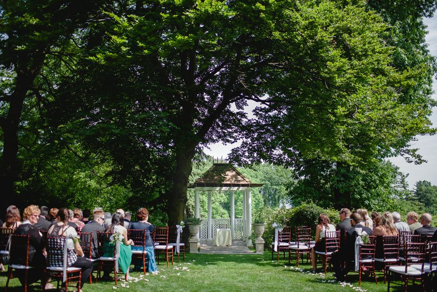 The wedding gazebo at the Penryn Mansion as photographed by Documentary Style Wedding Photography studio.