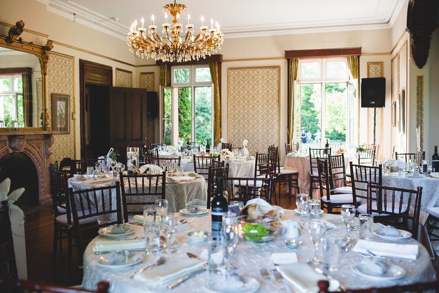 Penryn Mansion dining room as photographed by Documentary Style Wedding Photography studio.