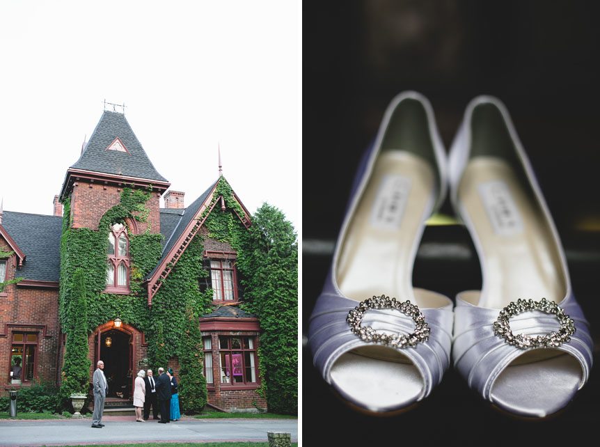 Penryn Mansion and the bride's wedding shoes as photographed byDocumentary Style Wedding Photography studio.
