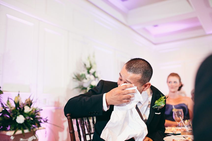 Emotional moments captured by Toronto wedding photographer at a Langdon Hall wedding.