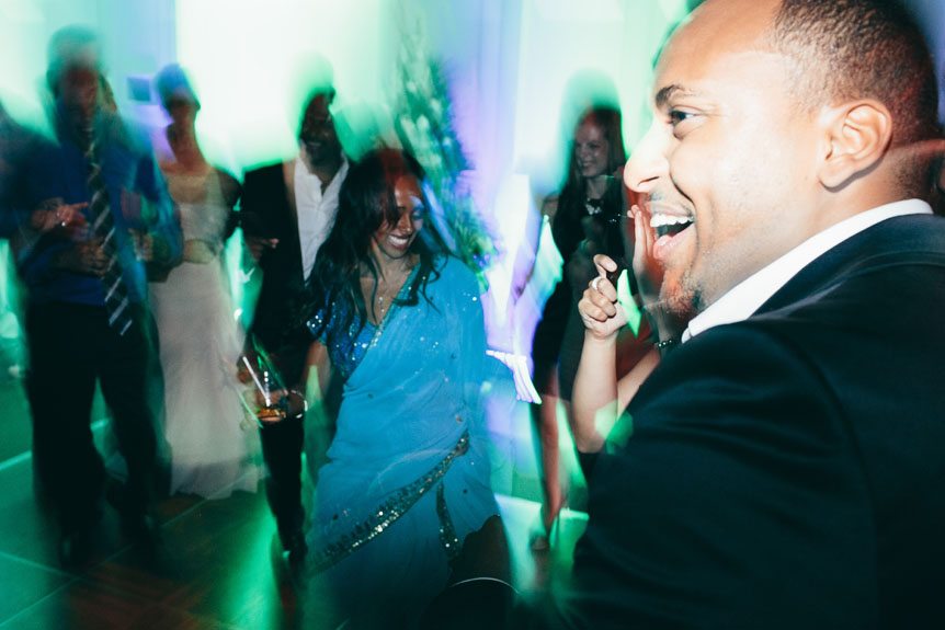 Wedding guests know how to party at a Langdon Hall wedding reception as shot by Toronto wedding photographer.