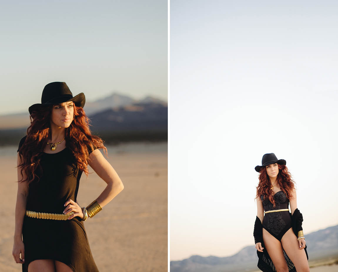 Toronto photographer photographs a model modelling in the desert.