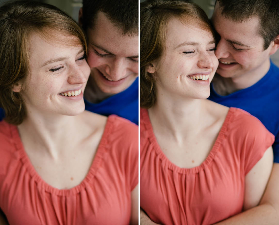 Intimate portraits shot at an engagement session by Toronto wedding photographer.