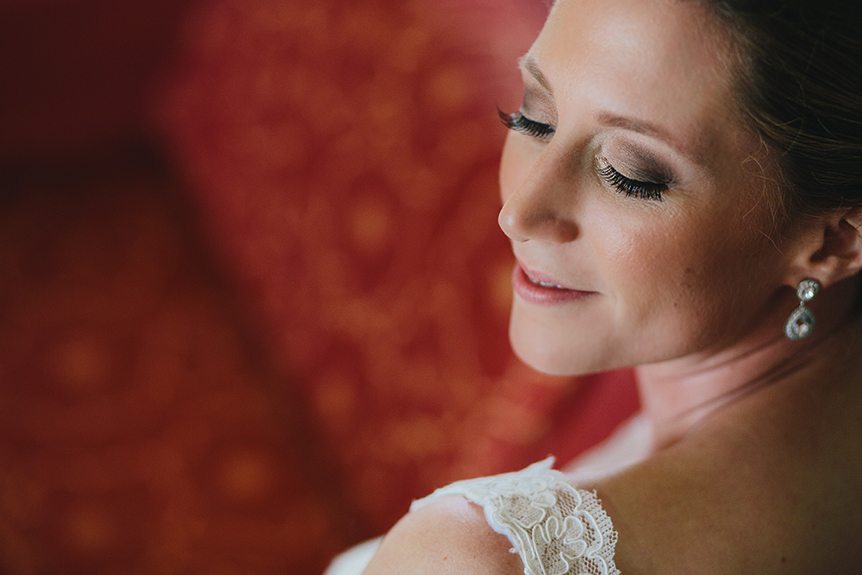 A wedding photographer in St Jacob's photographs a portrait of the bride.
