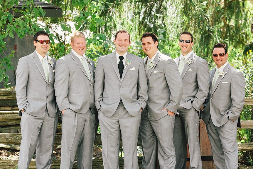 The groom and his groomsmen poses before their ceremony.
