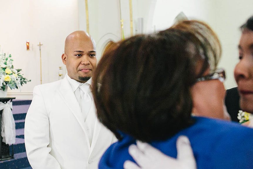 An emotional moment at a Filipino roman catholic wedding.