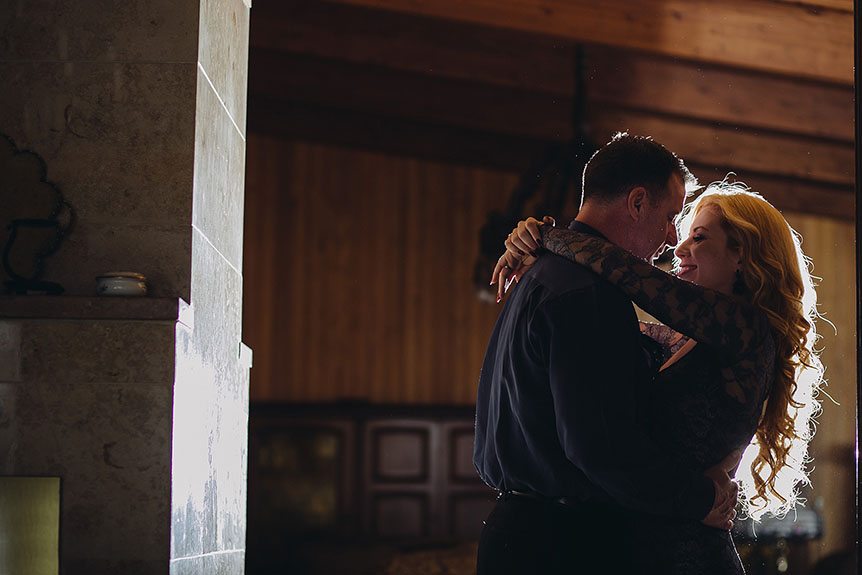 An indoor engagement session photographed by high-end Kitchener Photography studio.
