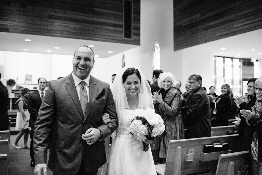 Kitchener documentary wedding photographer captures the bride and groom right after their wedding ceremony.