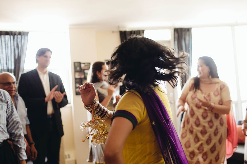 Indian bride dancing.