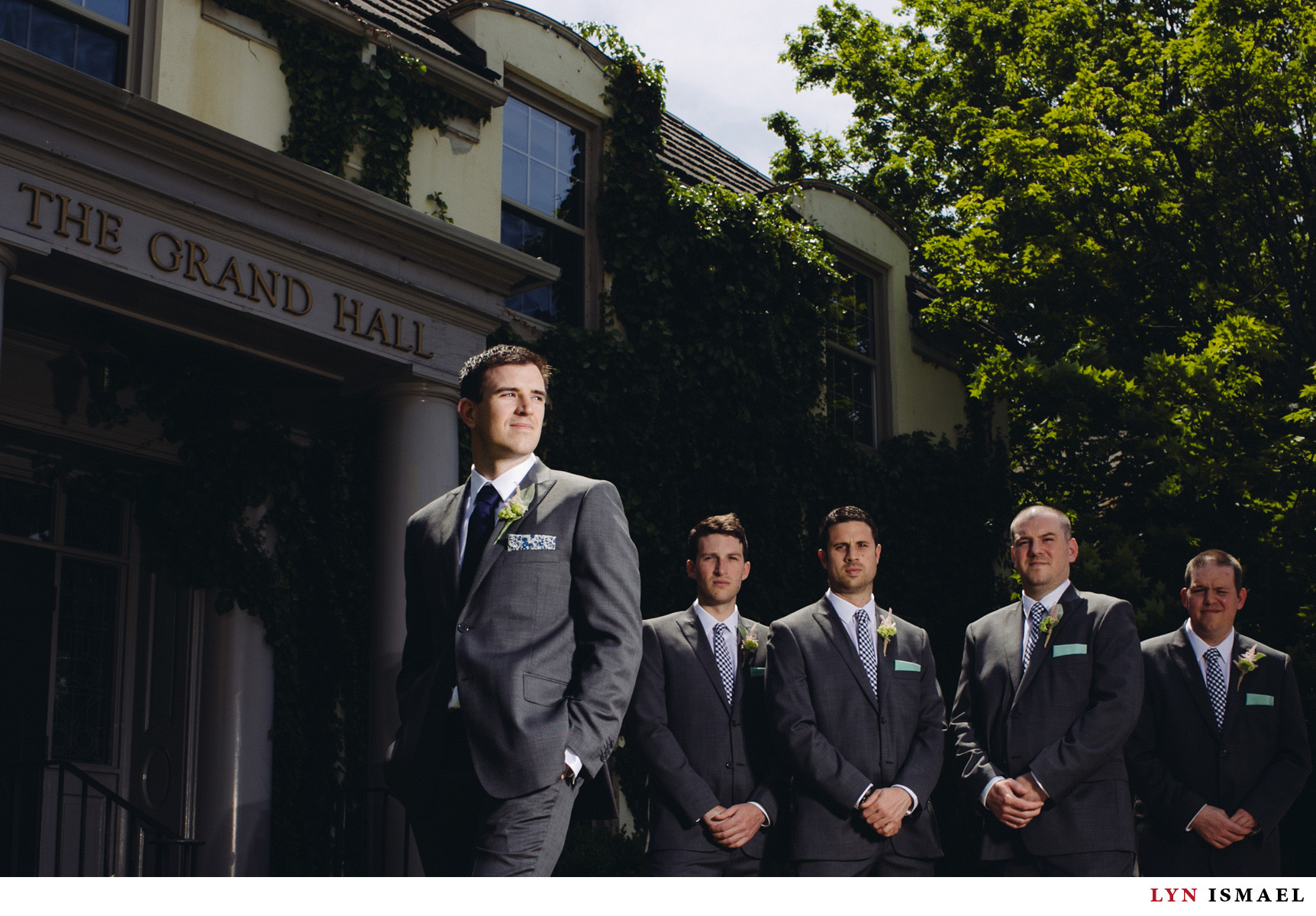 The groom and his groomsmen at the Windermere Manor
