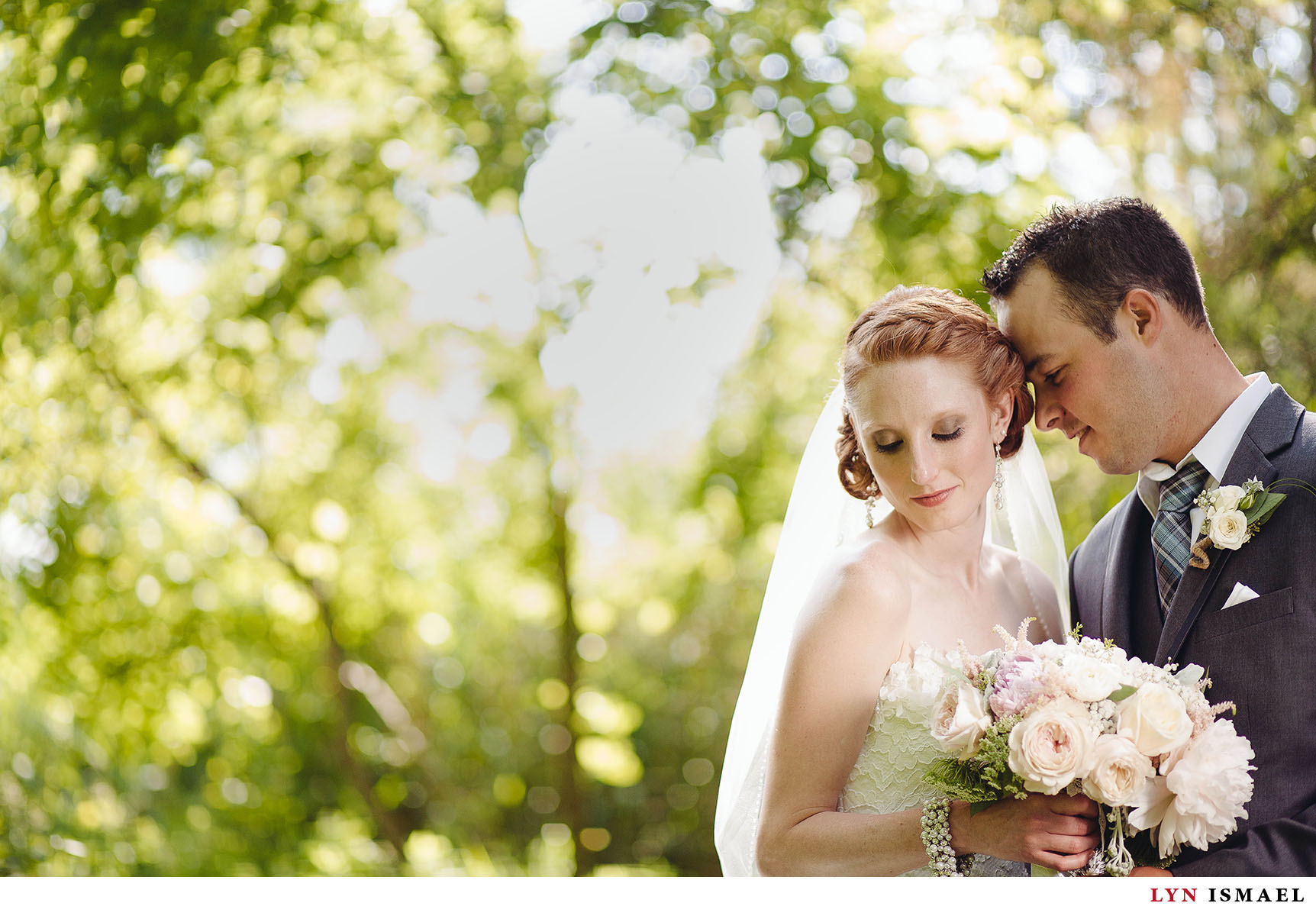 A beautiful portrait of a bride and groom who got married in Nithridge Estate.