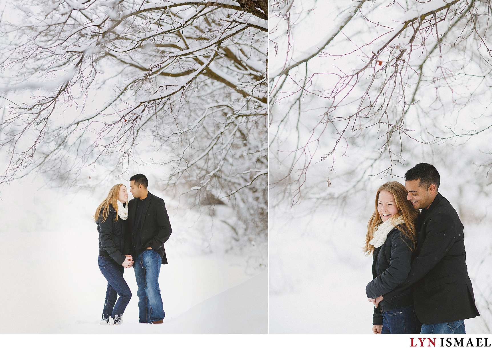 Winter wonderland at an engagement session in Schomberg.