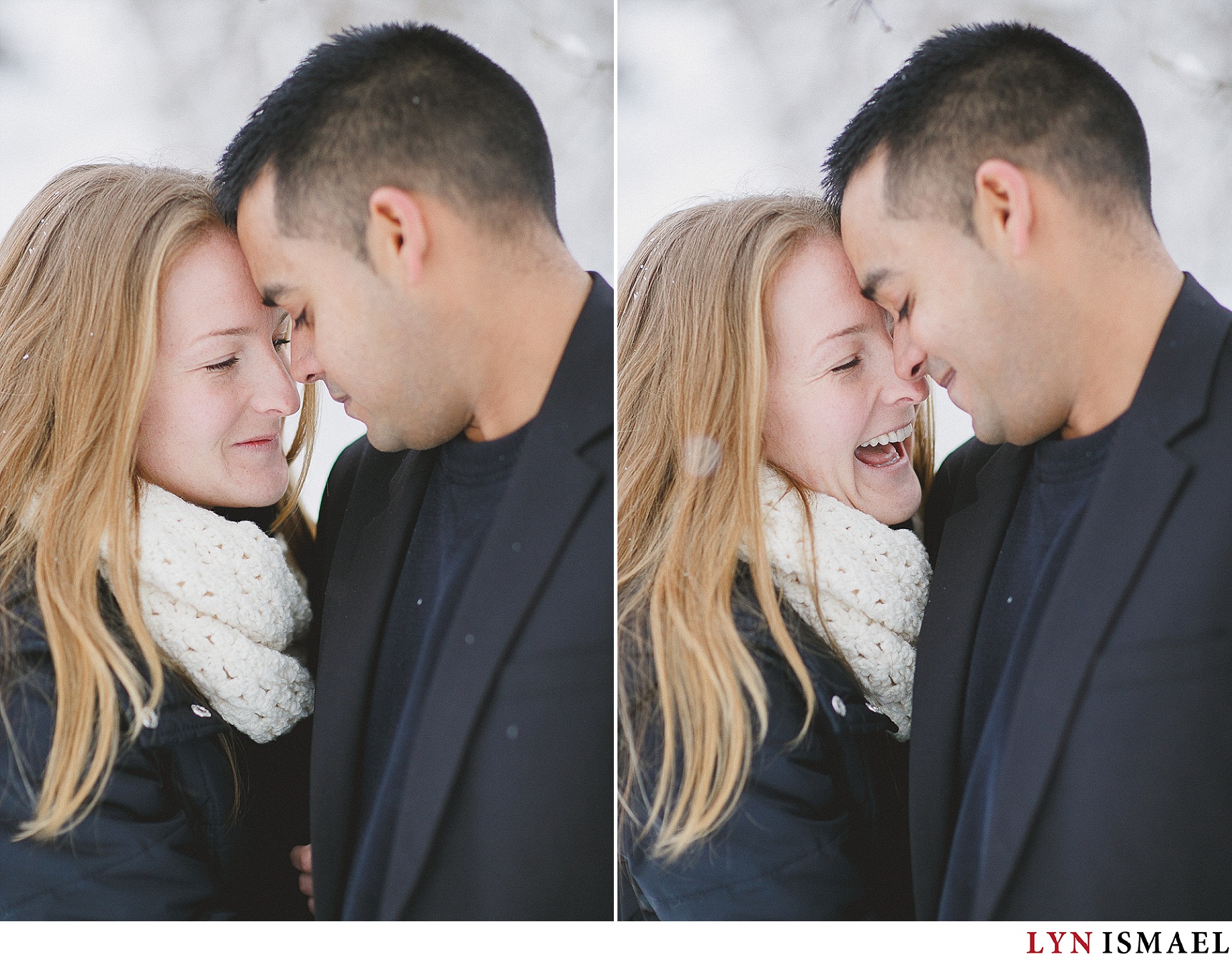 Engagement portrait done in Schomberg in the winter.