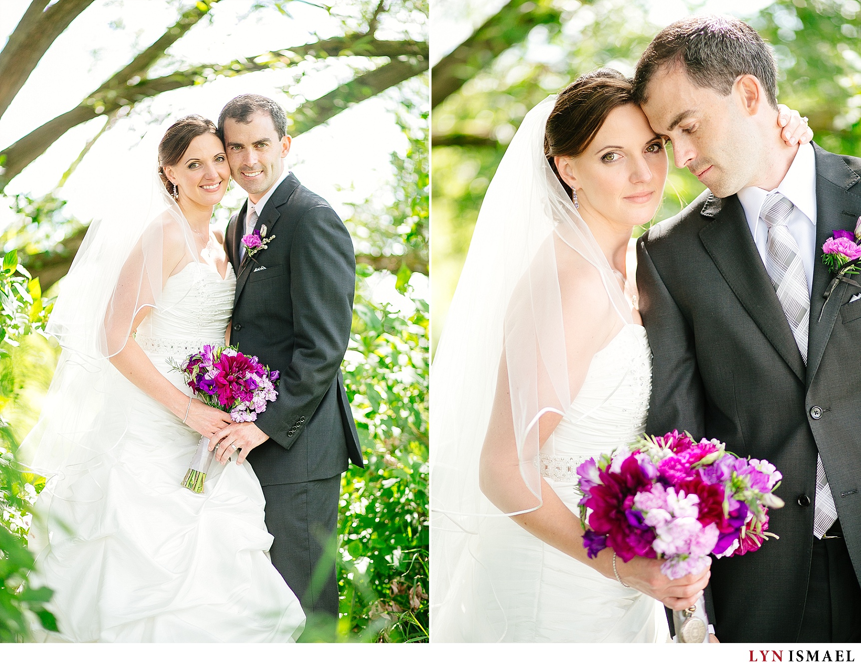Romantic portraits of the bride and groom by Waterloo wedding phtoographer.