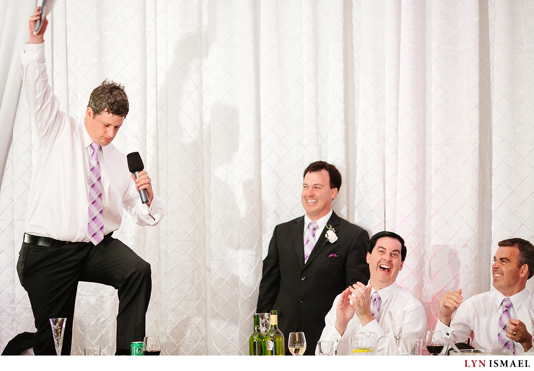 A hilarious moment at a wedding reception at the Croatian Hall in Kitchener.