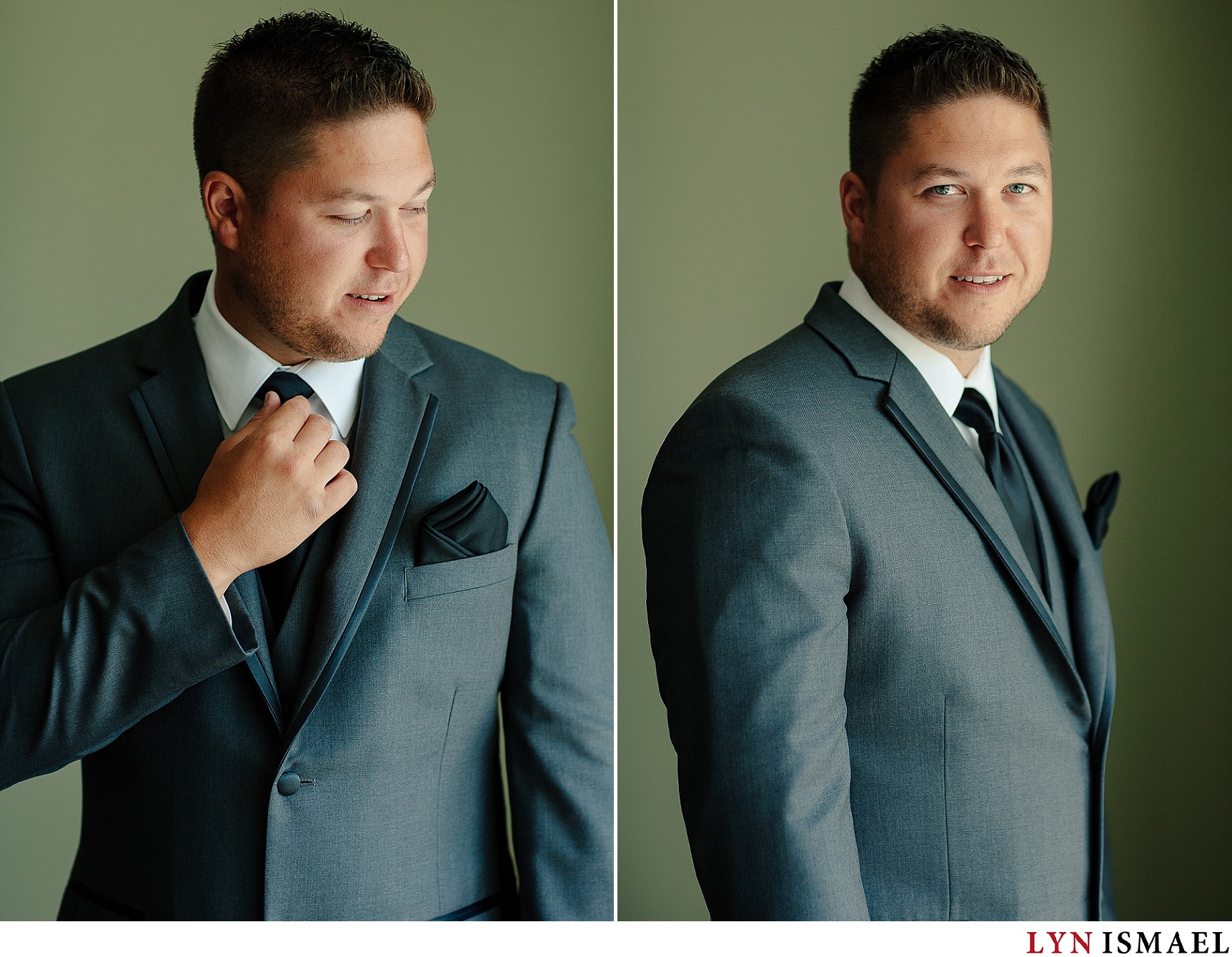 portrait of the groom before his wedding at the Cranberry Resort in Collingwood.