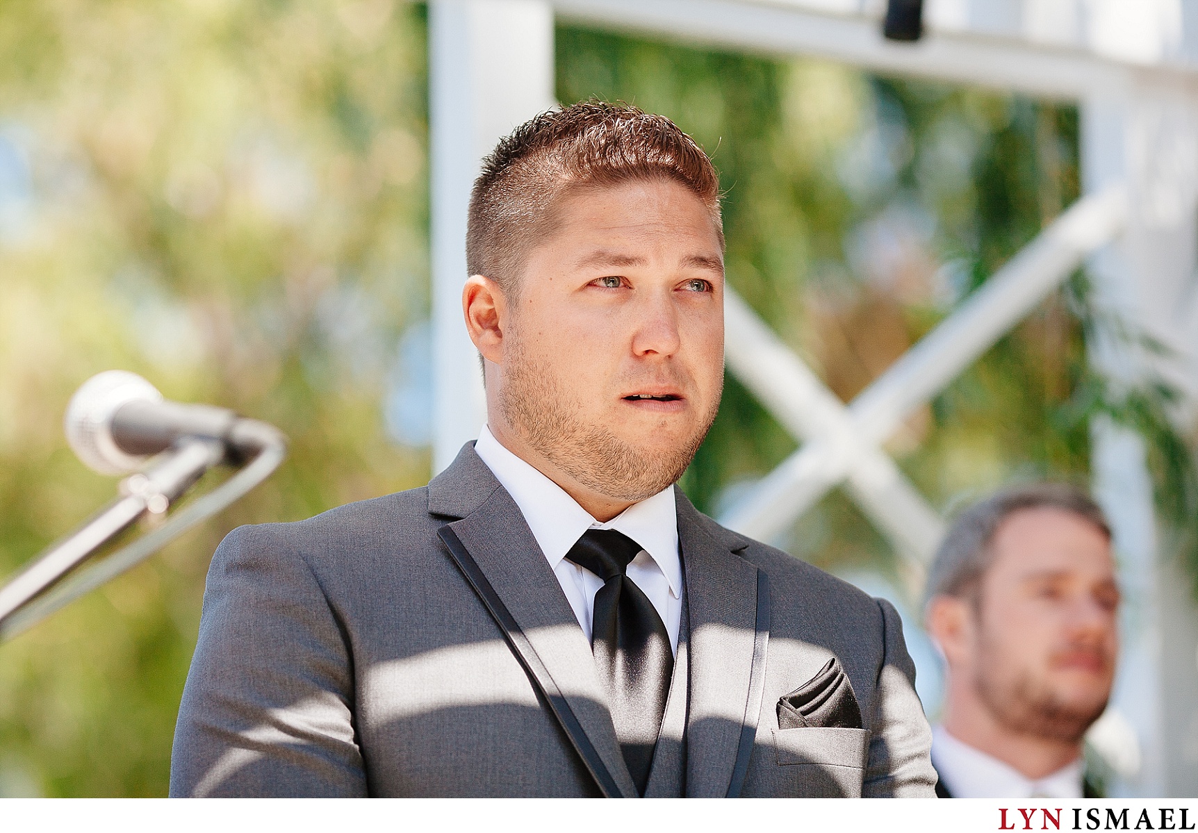 Groom gets emotional as he watched his bride walk down the aisle.
