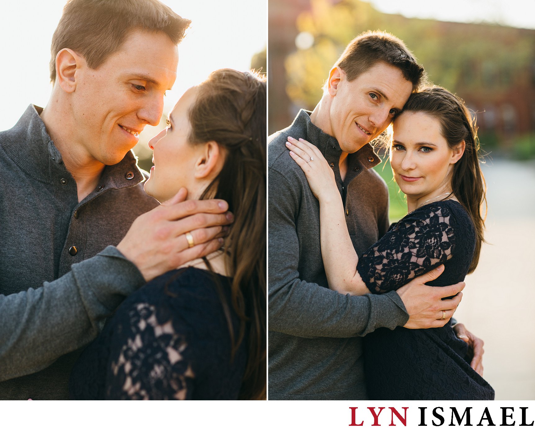 engagement session during the golden hour in Guelph