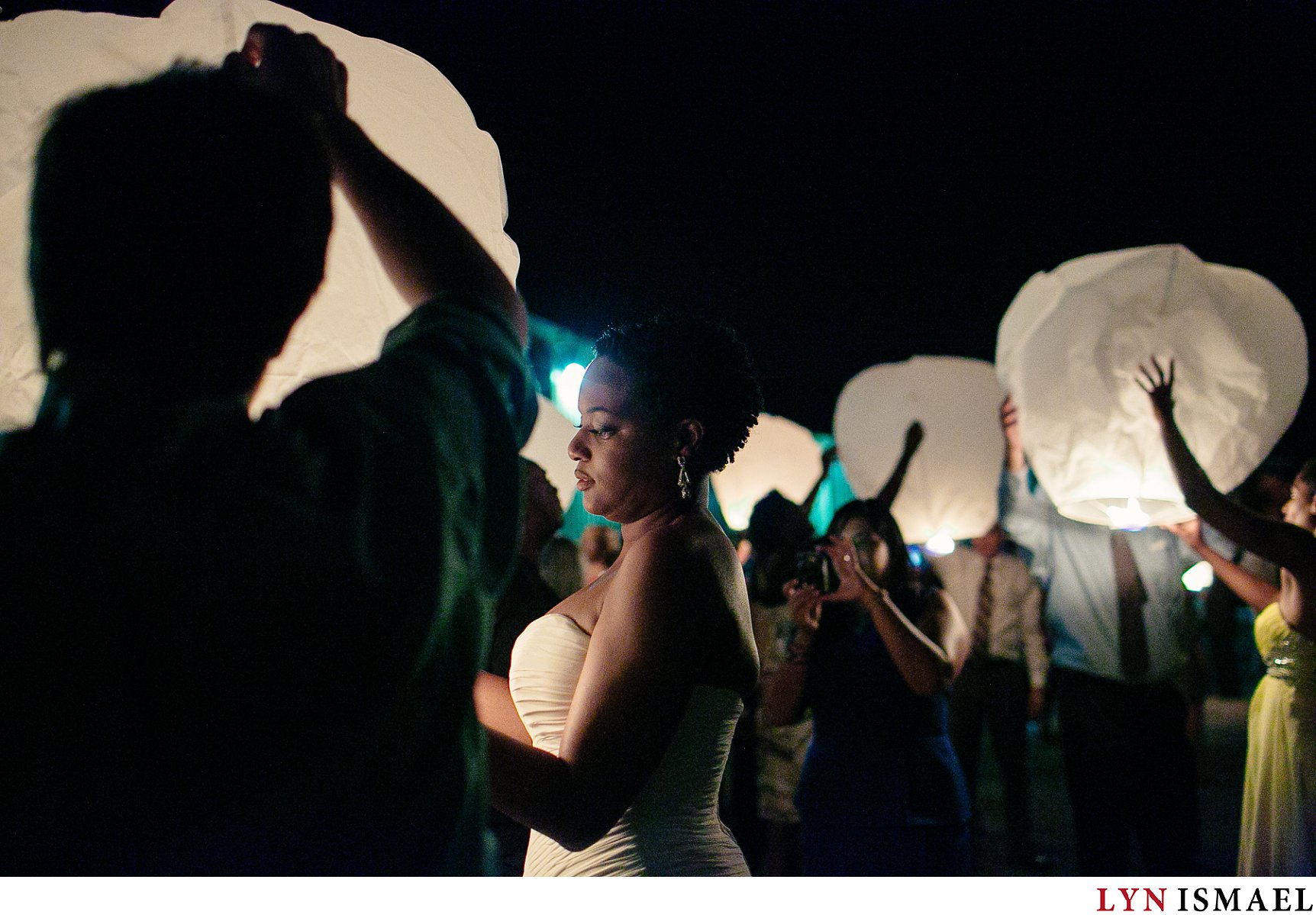 Lanterns being lit at a Holland Marsh Wineries wedding.