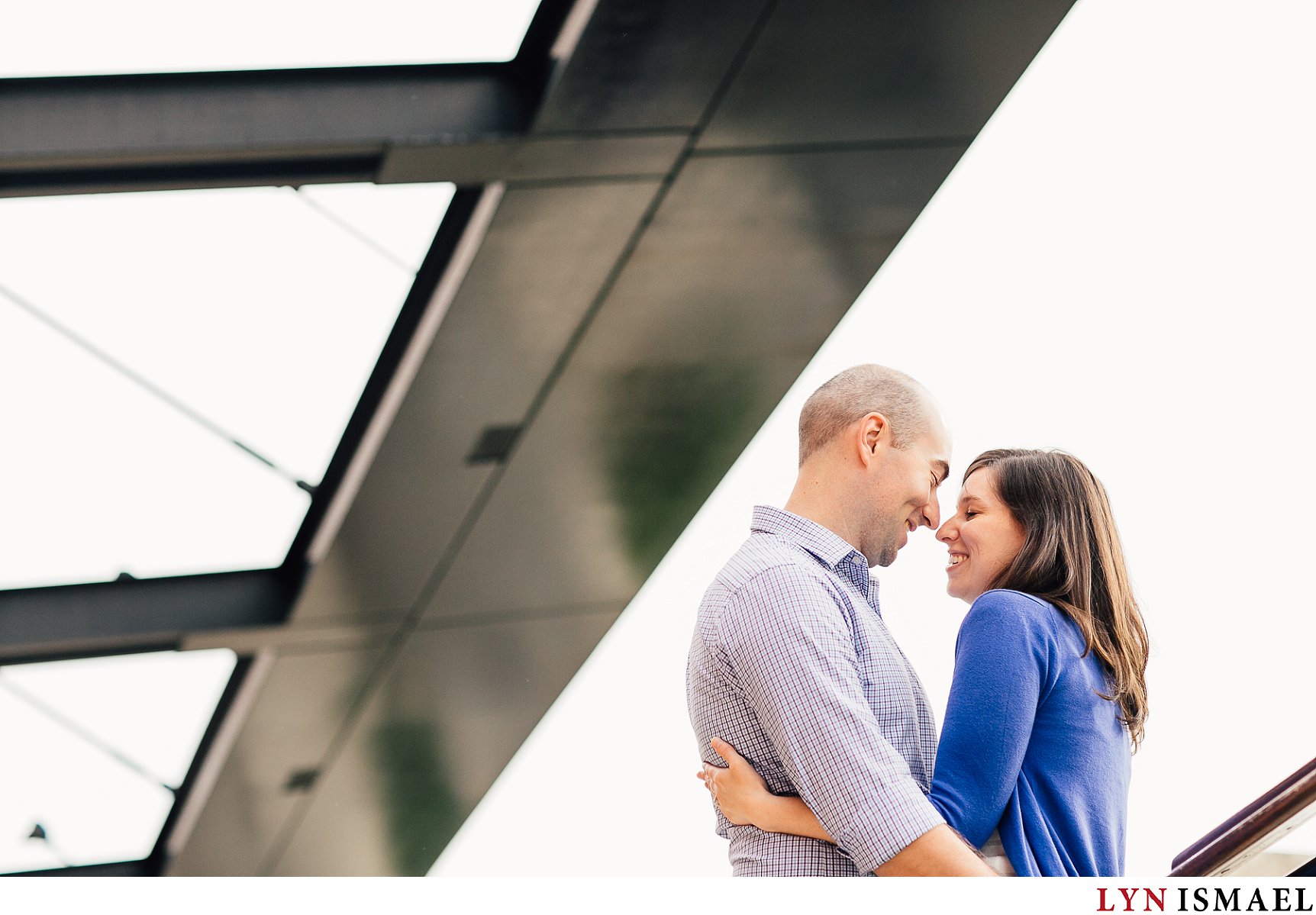 modern architecture inspired engagement session in uptown waterloo
