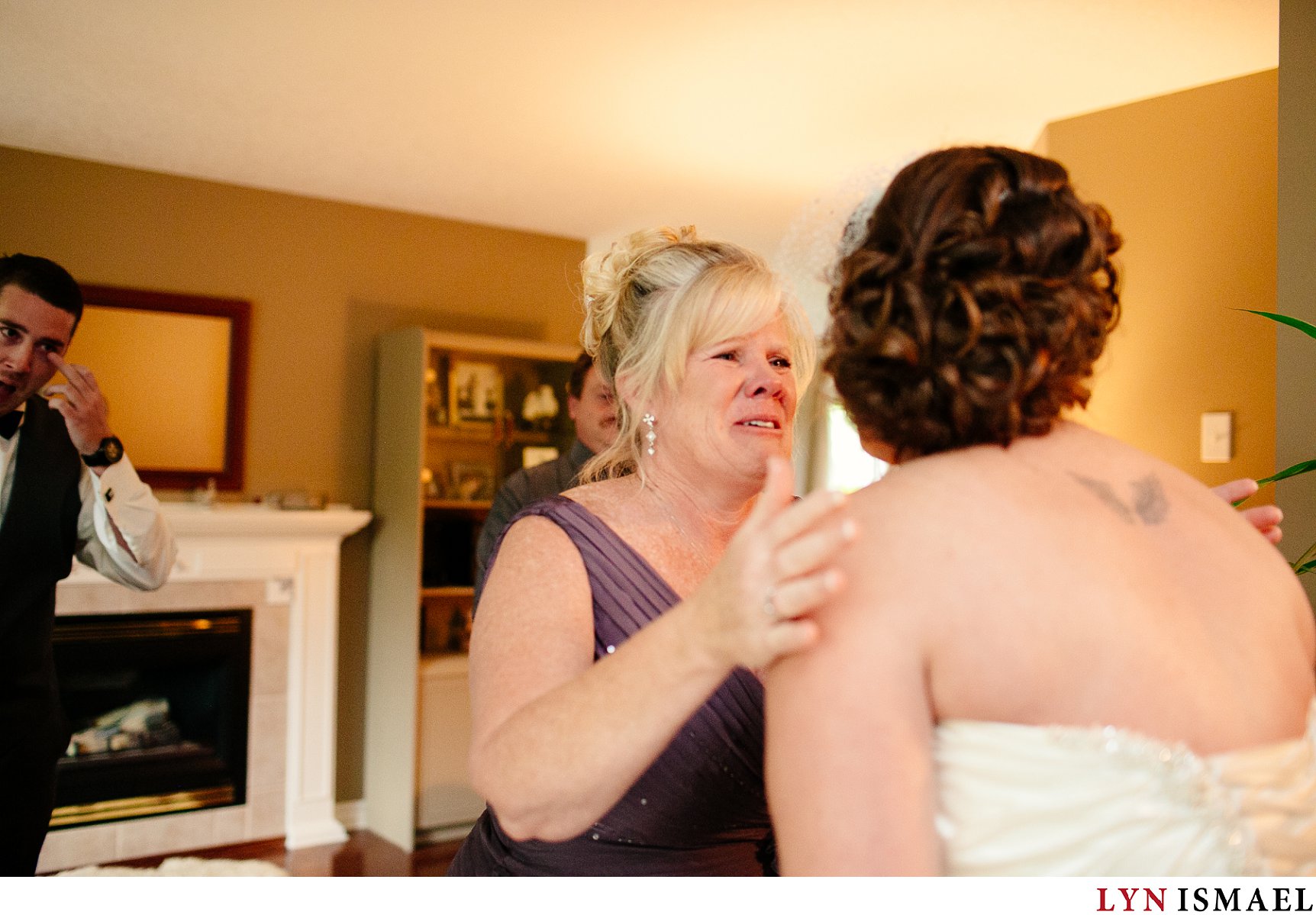 Mother of the bride's emotional moment.