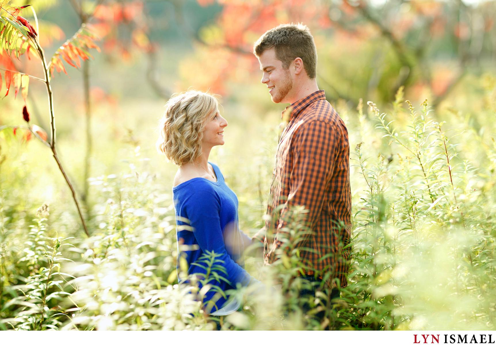 Brenizer method portrait for a couple's engagement session at Huron Natural Area