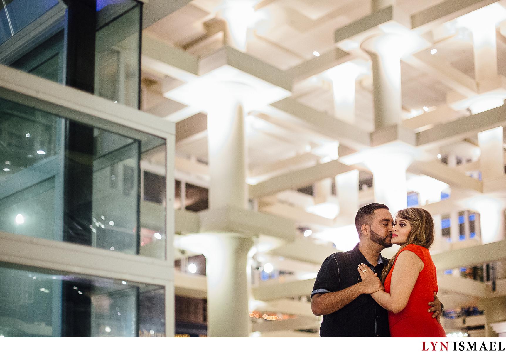play with geometry at an engagement session in Toronto