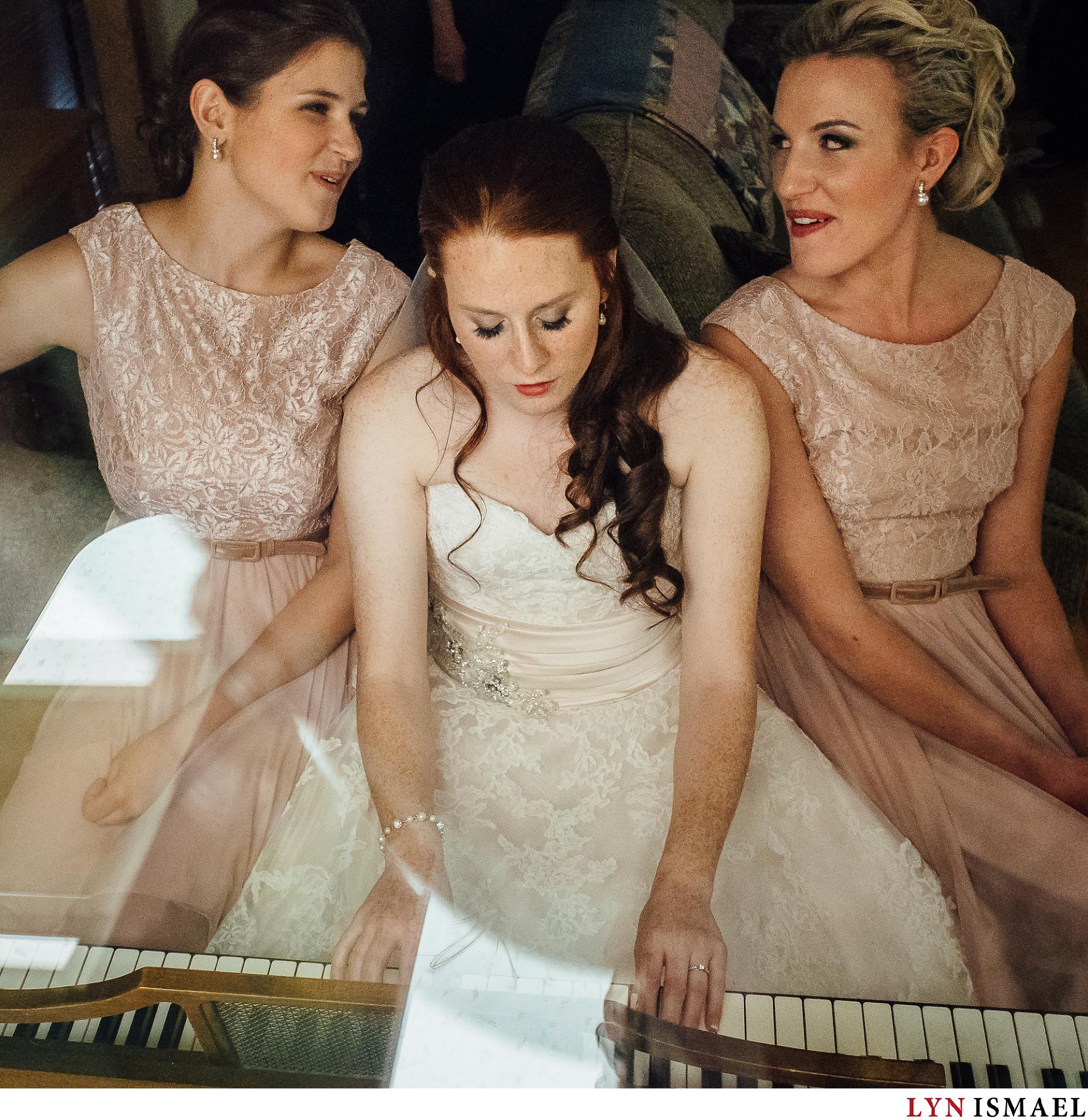 Bride and her friends sing beautifully