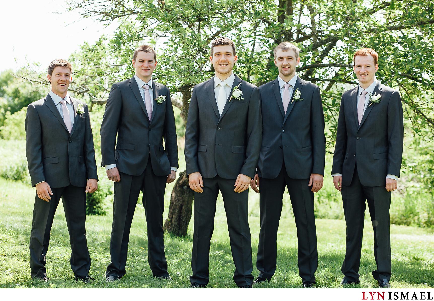 Portrait of the groom and his groomsmen