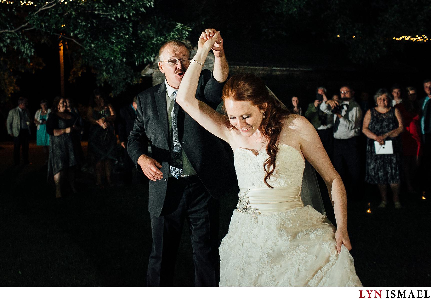Listowel wedding photographer photographs the father dancing with his daughter.