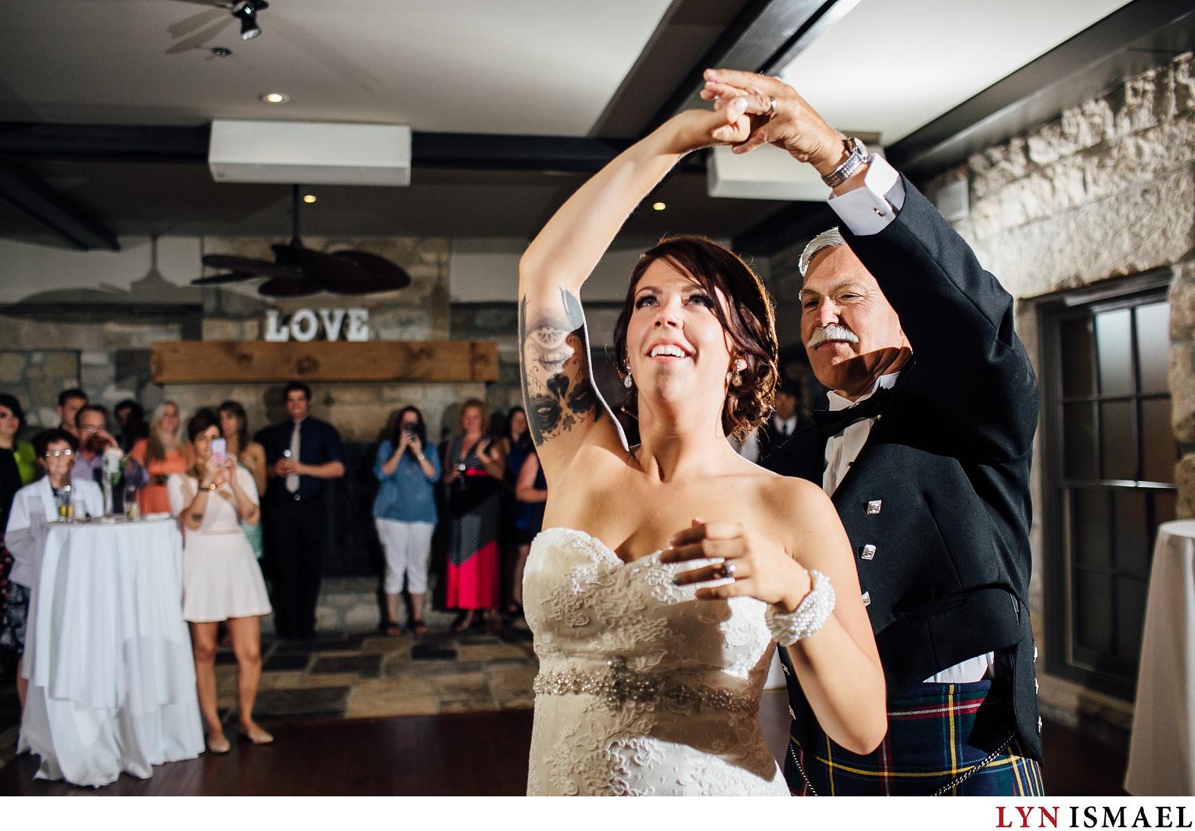 A father-daughter dance at a Waterloo Region wedding.