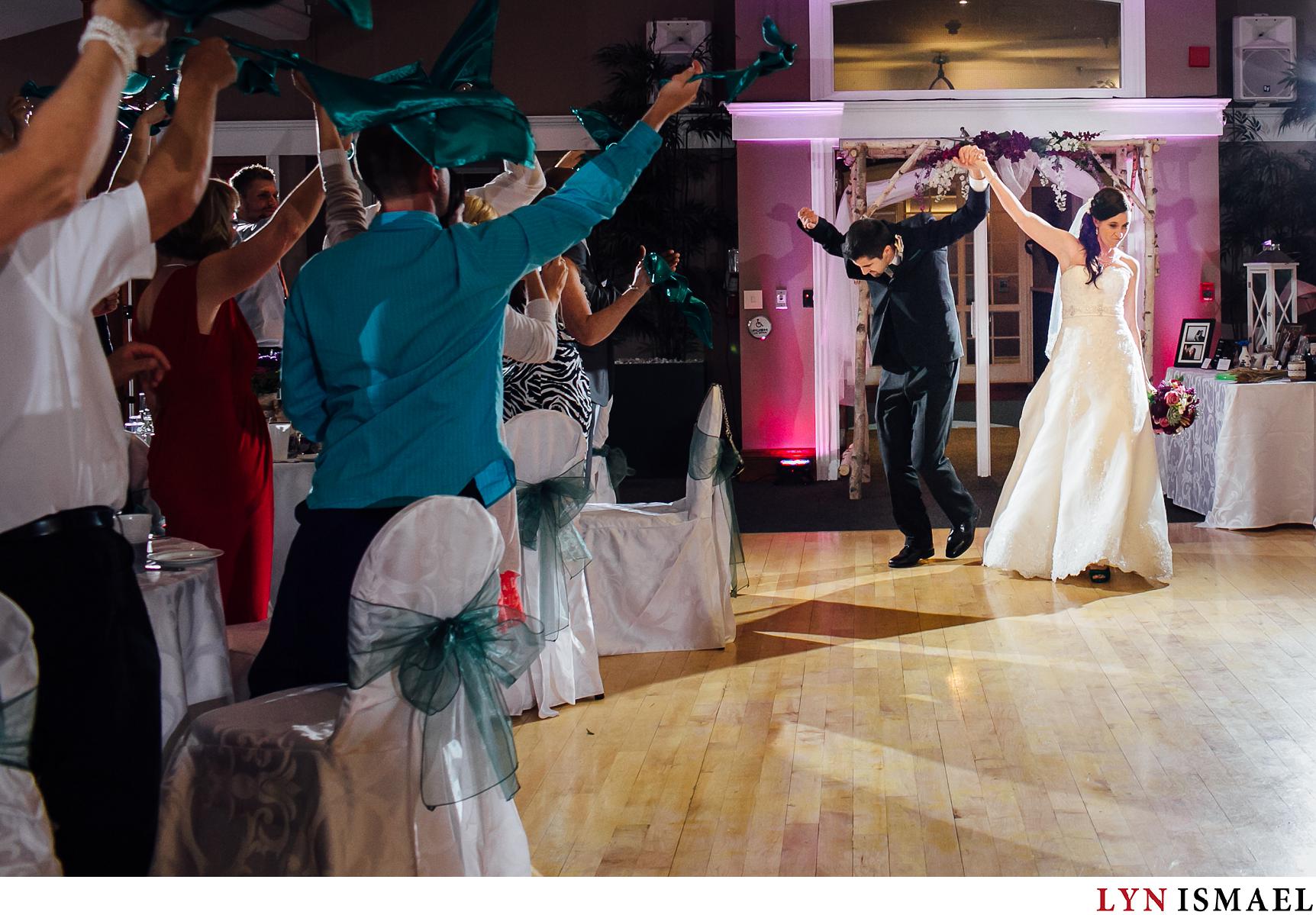 Bride and groom enters the dance floor