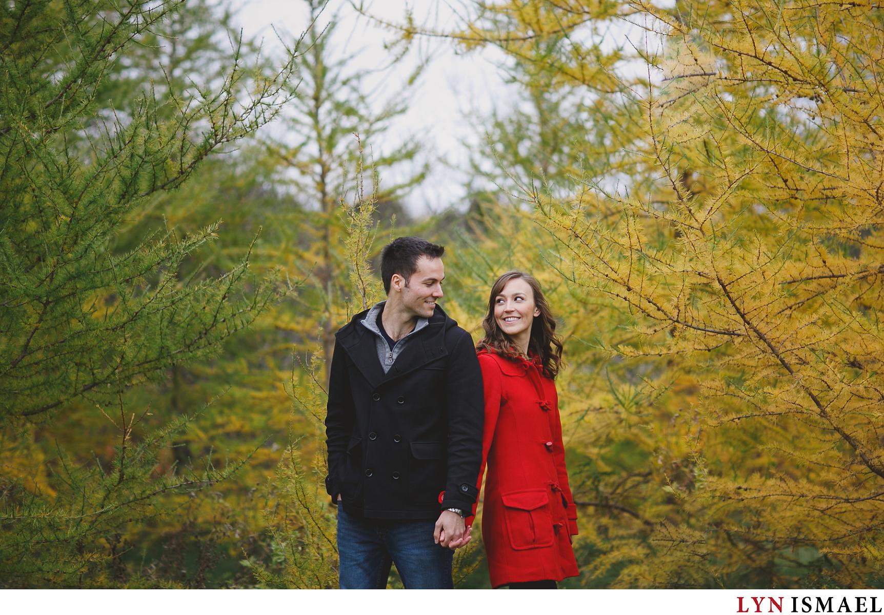 A young couple photographed by a modern Guelph photographer for their engagement pics