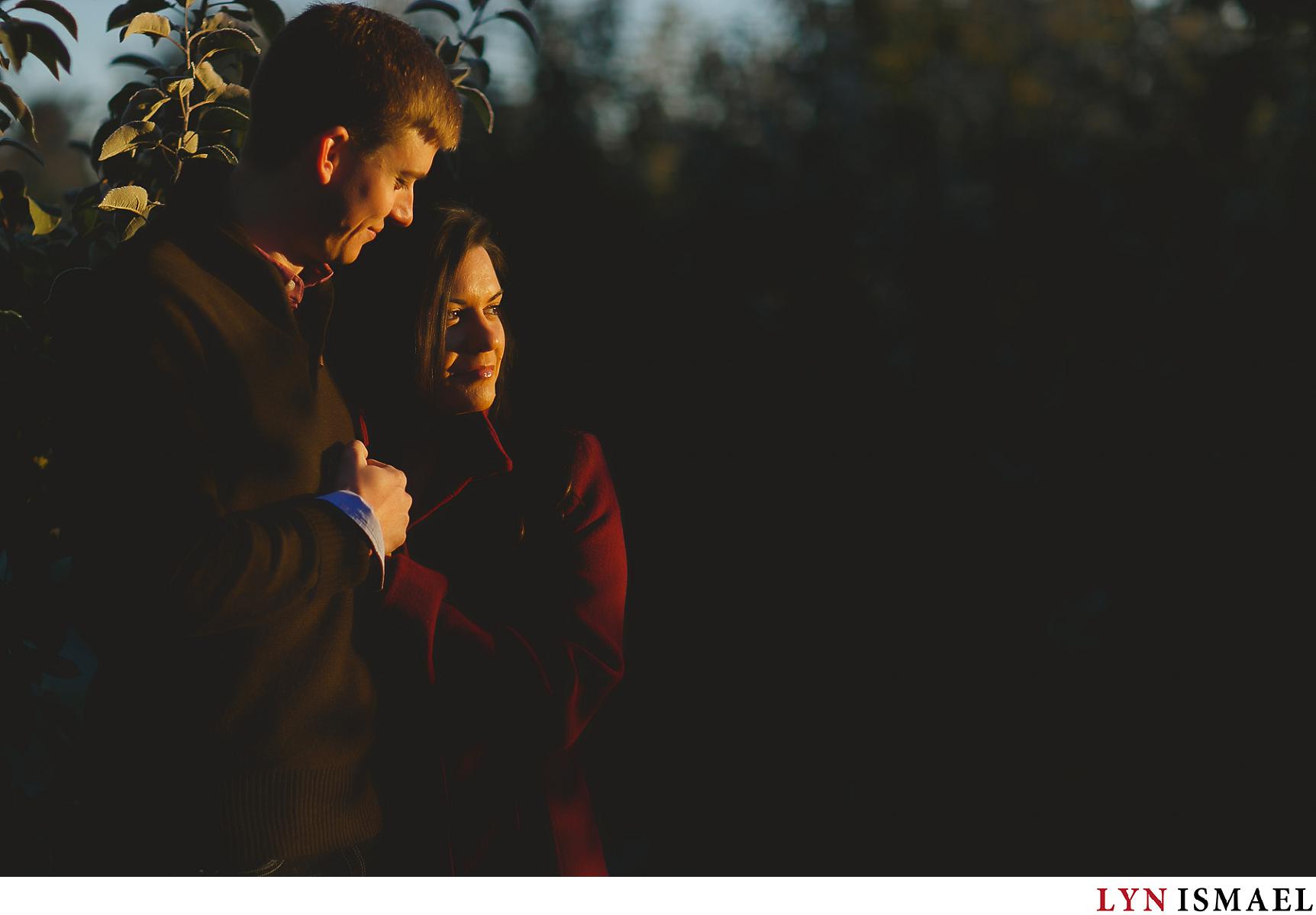 Sunrise engagement session in St Jacob's, Ontario.