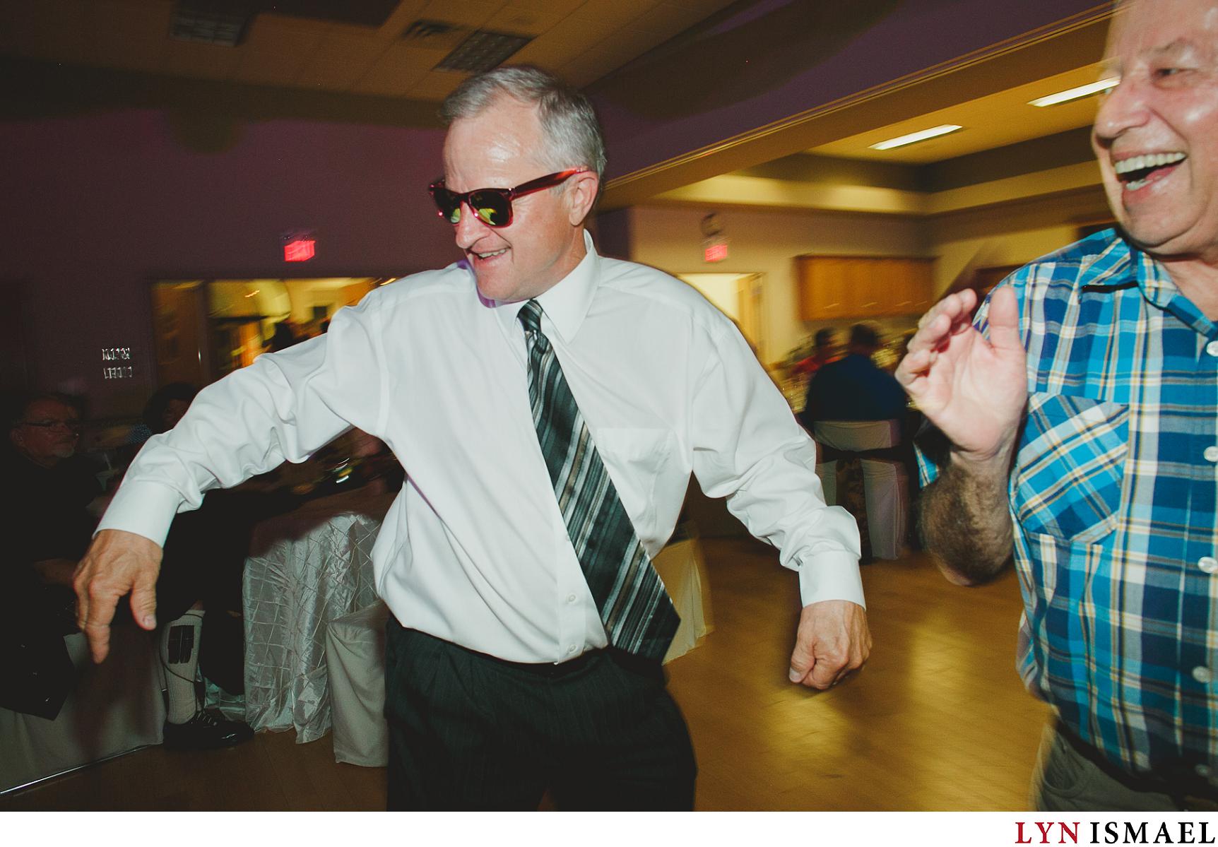 guests dancing at a wedding reception in Alma, Ontario