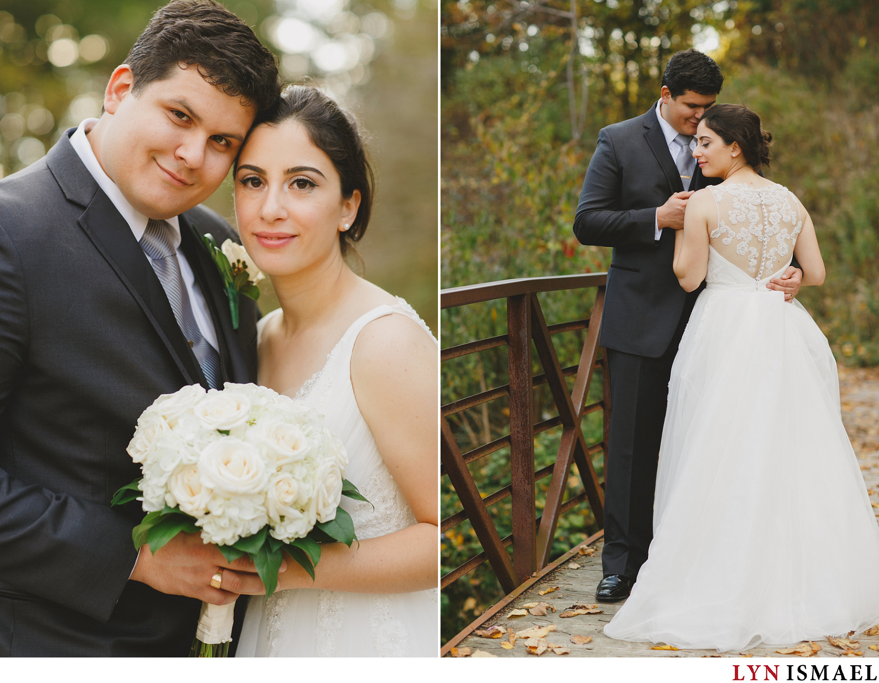 Classic, elegant portraits of a bride and groom photographed in Naylon Parkette by Vaughan wedding photojournalist.