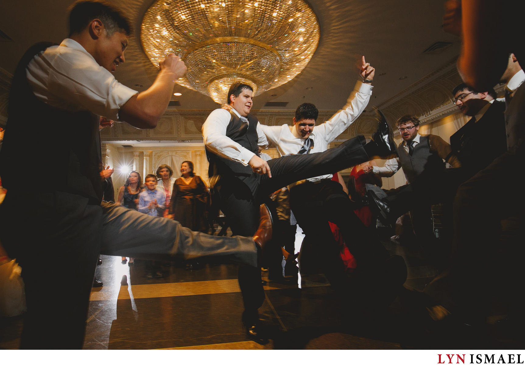 Groom and his brother dancing to Rasputin at a wedding reception in paradise Banquet Hall in Vaughan, Ontario.