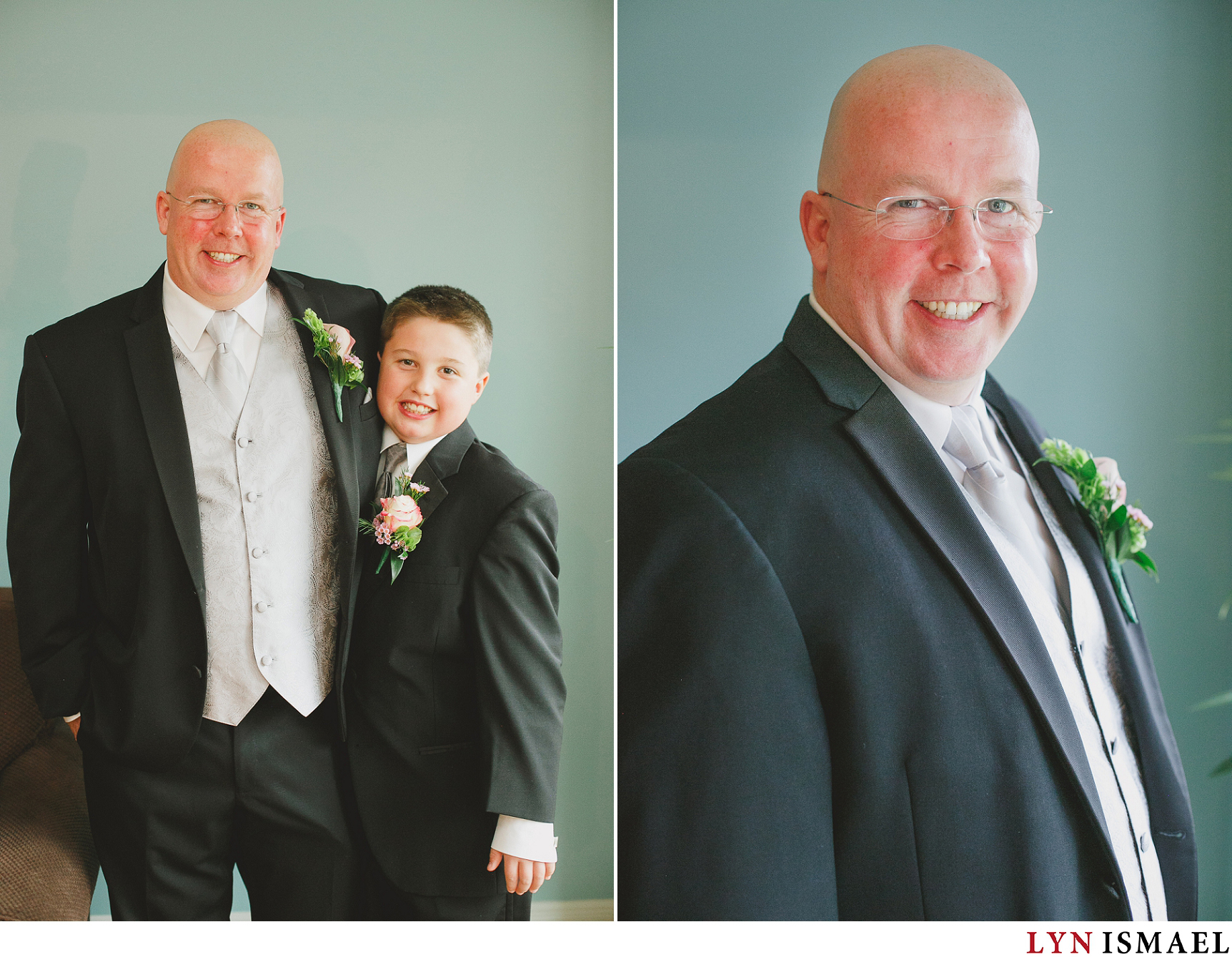 Portrait of the groom and his son.