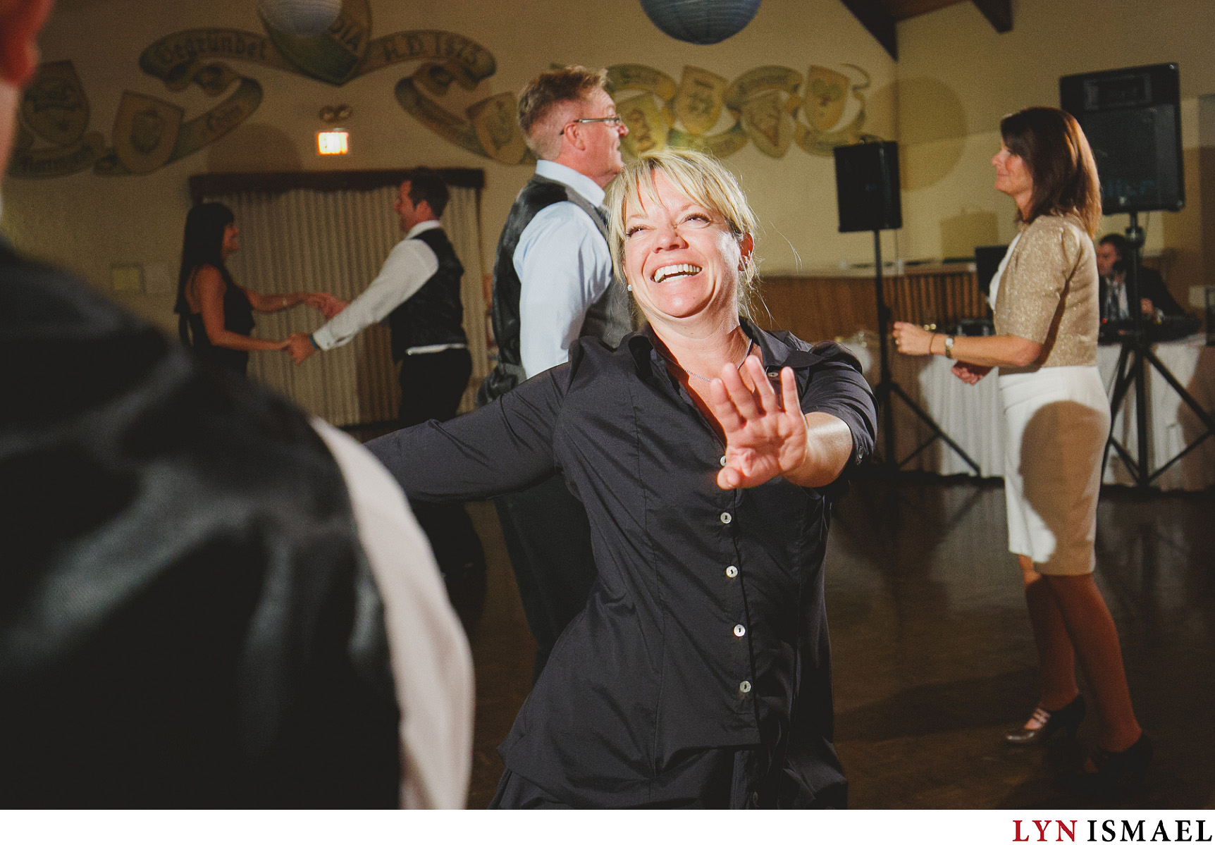 Guests dance at a wedding reception in Concordia Club