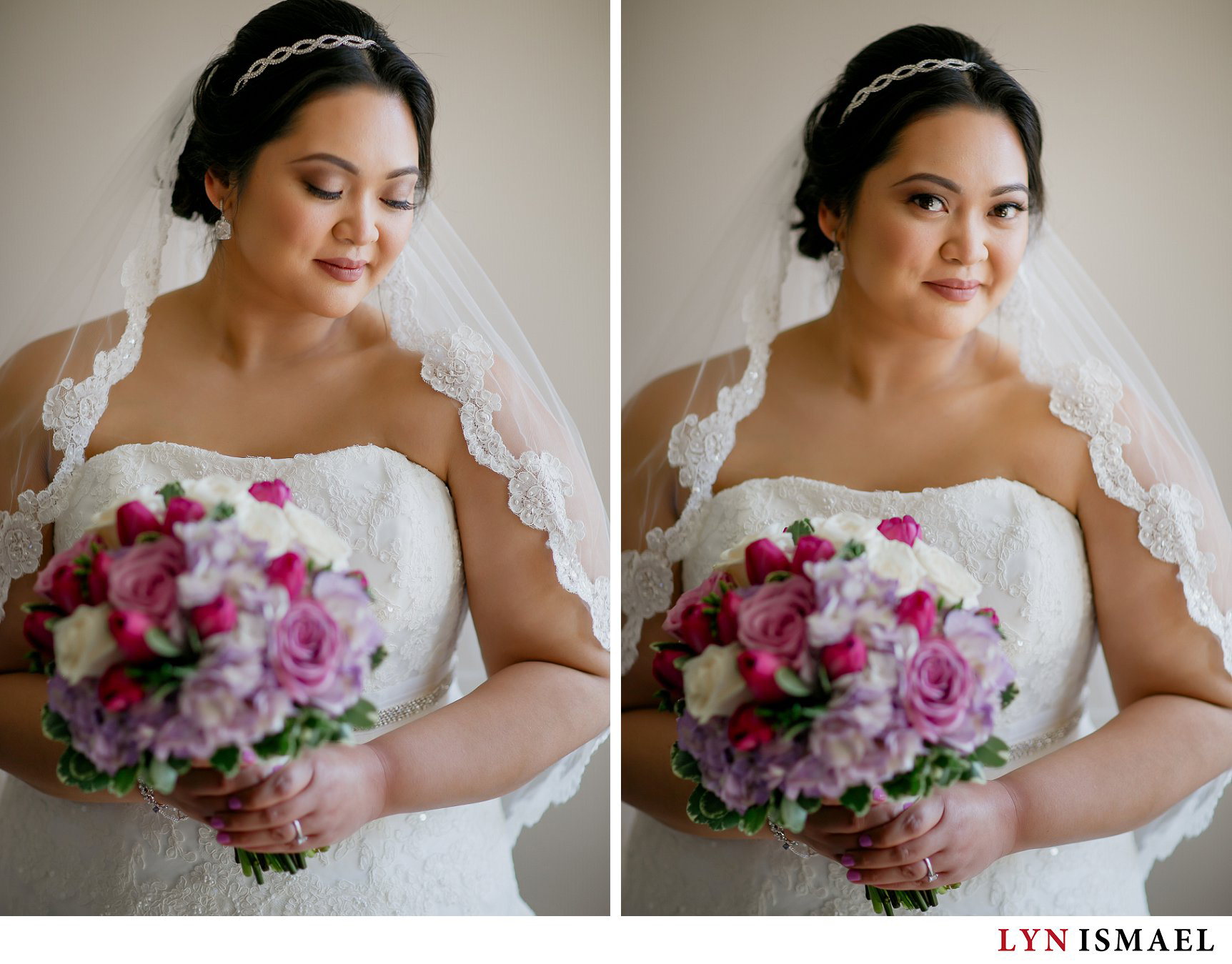 Portrait of a beautiful Filipina bride in Mississauga, Ontario, Canada.
