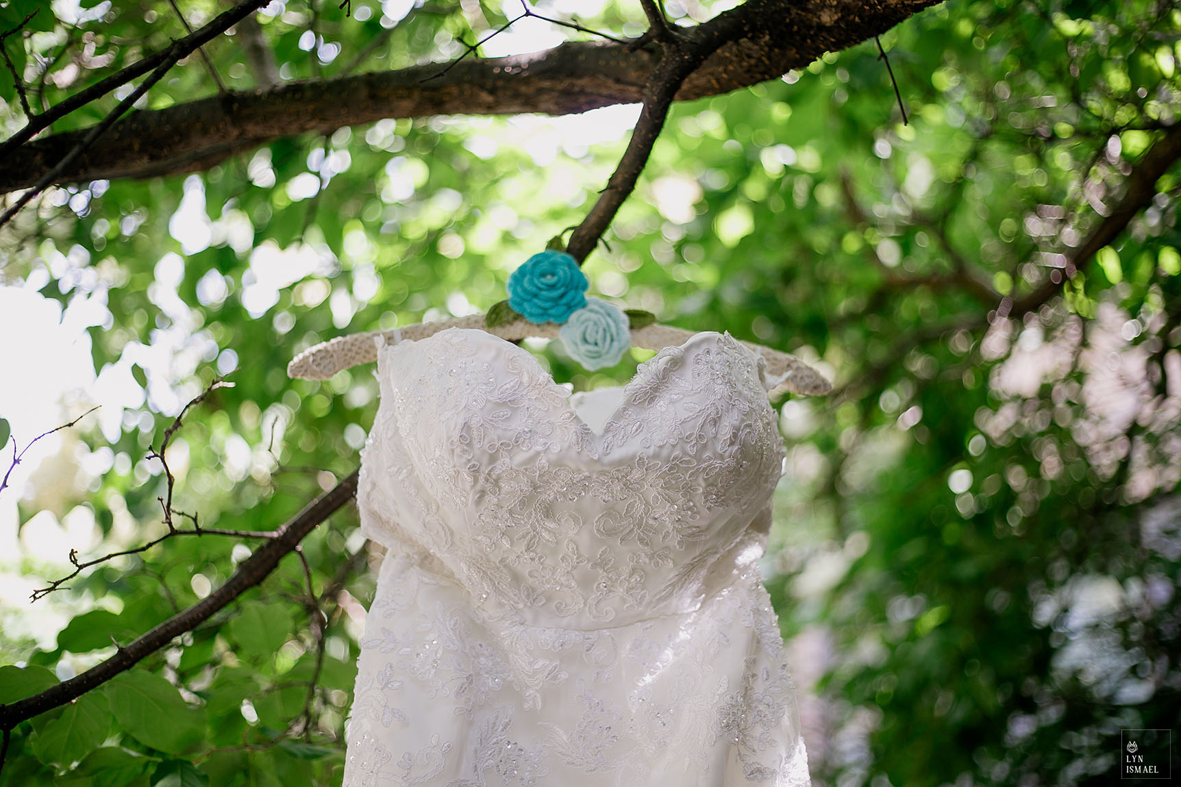 Dress hanging on a tree