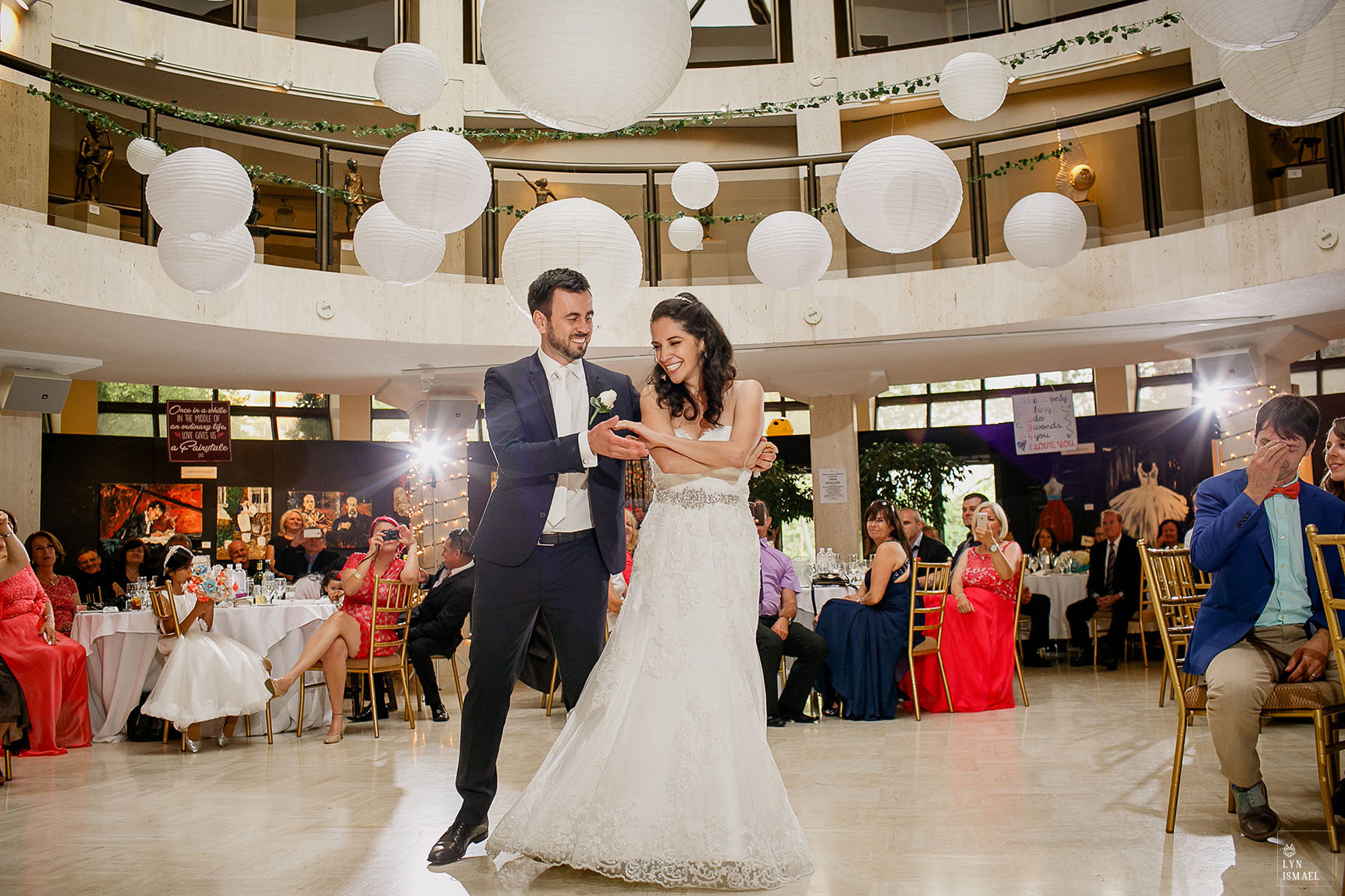 Bride and groom's first dance at their Columbus Event Centre wedding reception
